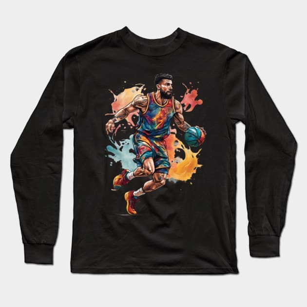 Basketball Art Long Sleeve T-Shirt by animegirlnft